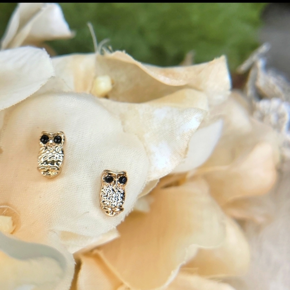 💍 Golden owl earrings
